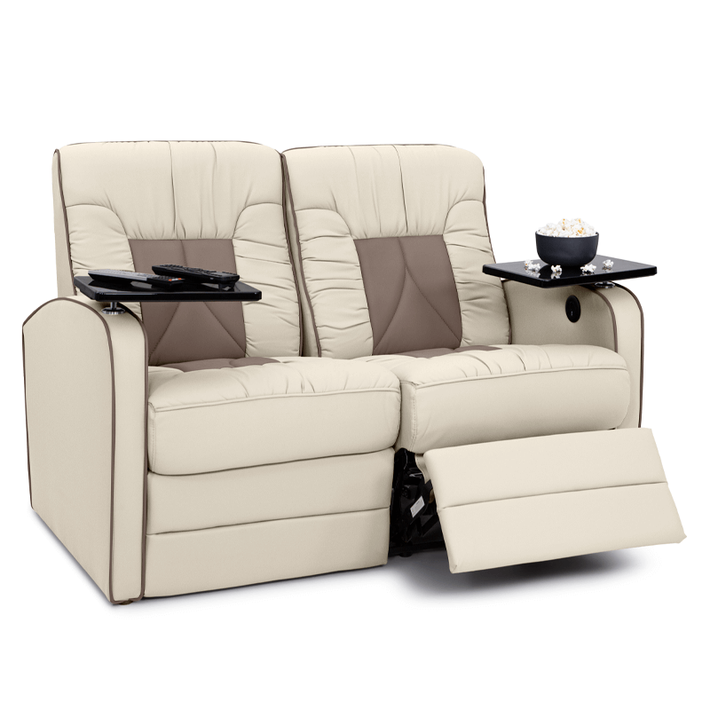 Qualitex De Leon RV Loveseat Recliner, Ultimate Leather, Two-Tone, Manual Recline