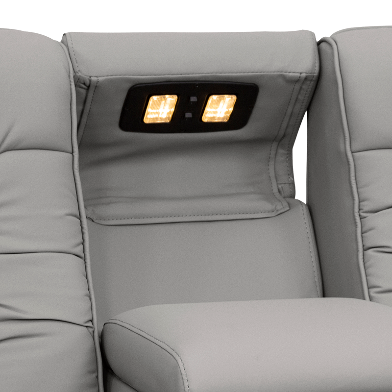 Qualitex De Leon RV Loveseat w/ Storage Console, Ultimate Leather, Manual Recline, Fawn