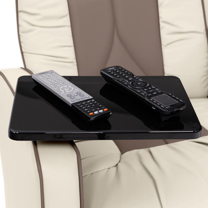 Qualitex De Leon RV Loveseat w/ Storage Console, Ultimate Leather, Two-Tone, Power Recline