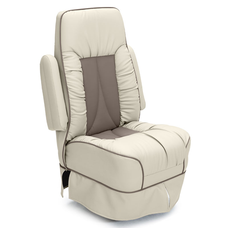 Qualitex De Leon RV Captain Chair, Ultimate Leather, Bisque & Lt. Antelope
