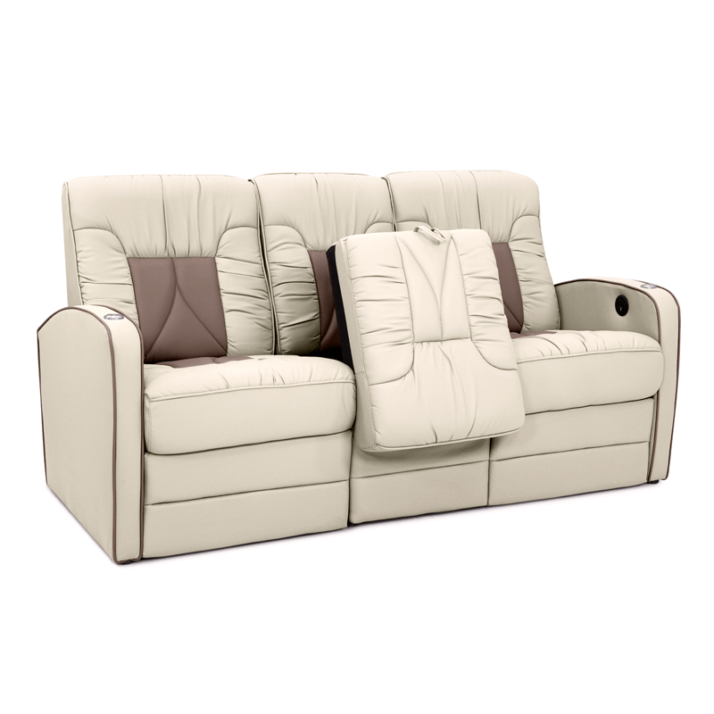 Qualitex De Leon RV Double Recliner Sofa, Ultimate Leather, Power Recline