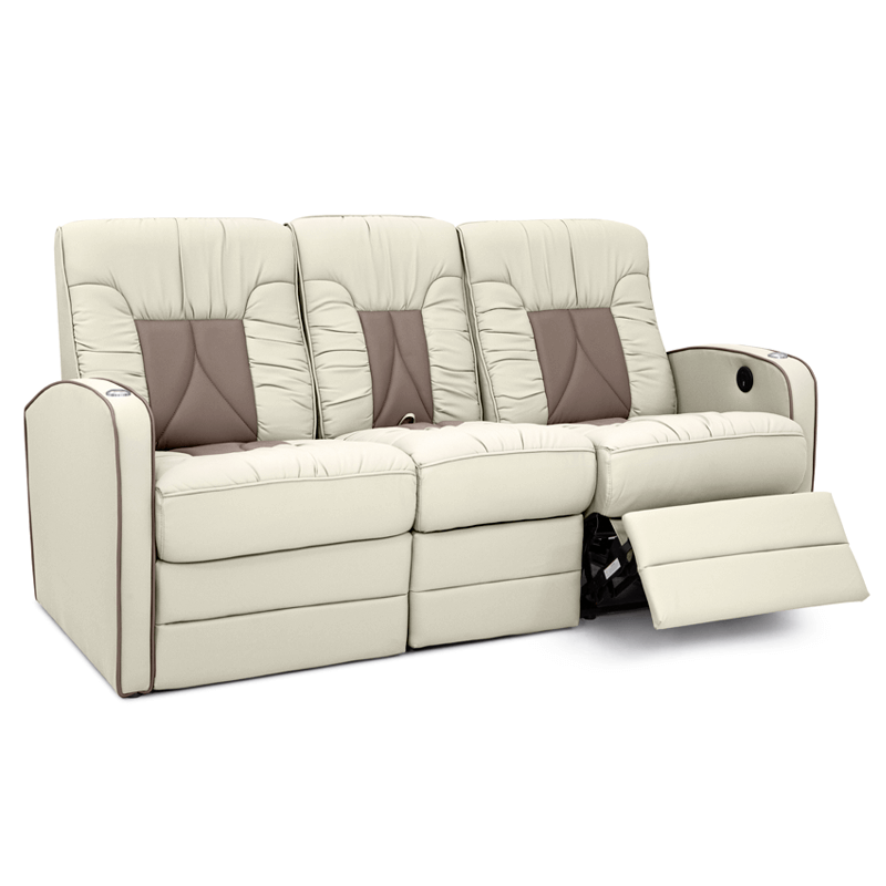 Qualitex De Leon RV Double Recliner Sofa, Ultimate Leather, Power Recline