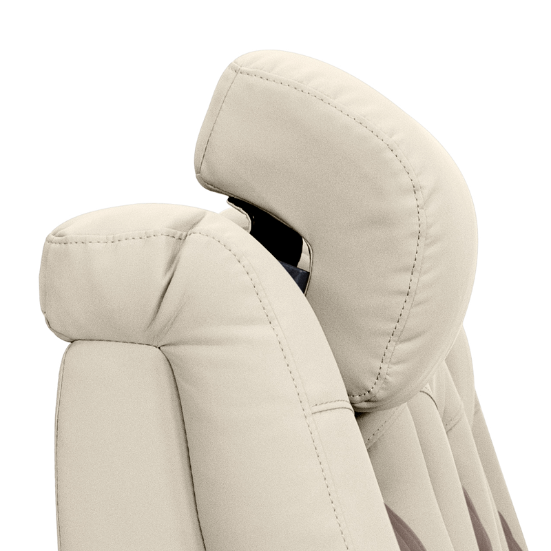 Qualitex Monument RV Double Recliner Sofa, Ultimate Leather, Powered Headrest, Heat & Massage, Power Recline