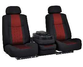 Qualitex American Classic 40-20-40 Truck Bench Seat, Two-Tone, Leather Black & Torch Red