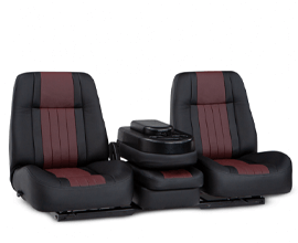 Qualitex American Classic Low Back 40-20-40 SUV Bench Seat, Fold-Forward & Recline Backs, Flip-Up Center Console w/ Storage, Fabric, Vinyl, or Leather, 20+ Colors