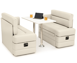 Qualitex Camden RV Dinette, Bed with Storage, 48" Wide, Ultimate Leather