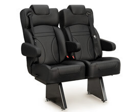 Qualitex Sprinter VIP Passenger Van 2-Seat Replacement Row Kit (2007-2018, & 2019+), 46.5" Wide, Ultimate Leather