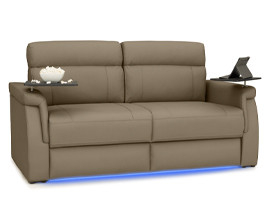 Qualitex Dakota Tri-Fold RV Sleeper Sofa, 68" Wide, Ultimate Leather