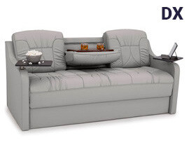 Qualitex De Leon Console DX RV Sofa Bed, 72" or 78" Wide, Ultimate Leather