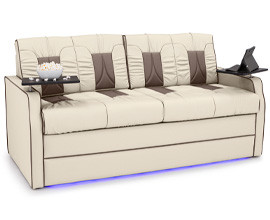 Qualitex De Leon PS Pull-Out Sleeper Sofa, 68" Wide, Two-Tone, Ultimate Leather