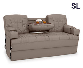 Qualitex De Leon Console SL RV Sofa Bed, 68" or 74" Wide, Ultimate Leather