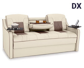 Qualitex De Leon Console DX RV Sofa Bed, Two-Tone, 72" or 78" Wide, Ultimate Leather