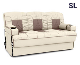 Qualitex De Leon SL RV Sofa Bed, Two-Tone, 68" or 74" Wide, Ultimate Leather