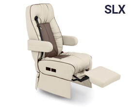 Qualitex De Leon SLX RV Captain Chairs, Integrated Seatbelt, Power Legrest, Two-Tone, Ultimate Leather