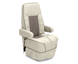 Qualitex De Leon Sprinter Captain Chair, Ultimate Leather, Bisque & Lt. Antelope
