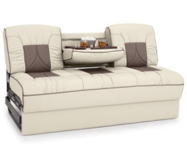 Qualitex De Leon Console RV Sofa Bed, Two-Tone, 66" or 72" Wide, Ultimate Leather
