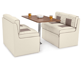Qualitex De Leon RV Dinette, Bed with Storage, 40", 44" or 48" Wide, Two-Tone, Ultimate Leather