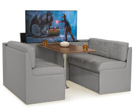 Qualitex De Leon TV Lift Cabinet RV Dinette, Bed with Storage, 48", 52" or 56" Wide, Ultimate Leather