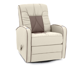 Qualitex De Leon RV Swivel Recliner, Ultimate Leather, Two-Tone, Manual Recline