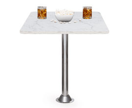 Qualitex 40", 44", 48" L x 23.5" W Blanco RV Dinette Table w/ Pedestal & Base