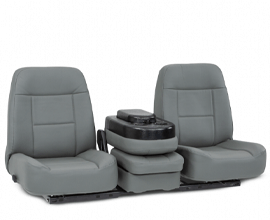 Qualitex Express Low Back 40-20-40 SUV Bench Seat, Fold-Forward & Recline Backs, Flip-Up Center Console w/ Storage, Fabric, Vinyl, or Leather, 20+ Colors