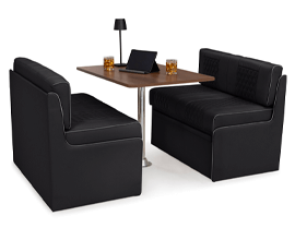 Qualitex Gravitas RV Dinette, Bed with Storage, 40" Wide, Two-Tone, Ultimate Leather