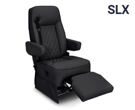 Qualitex Gravitas SLX RV Captain Chairs, Integrated Seatbelt, Power Legrest, Ultimate Leather