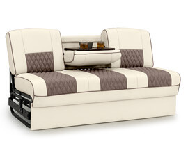 Qualitex Monument Console RV Sofa Bed, Two-Tone, 66" or 72" Wide, Ultimate Leather