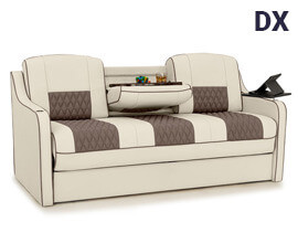 Qualitex Monument Console DX RV Sofa Bed, Two-Tone, 72" or 78" Wide, Ultimate Leather