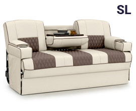 Qualitex Monument Console SL RV Sofa Bed, Two-Tone, 68" or 74" Wide, Ultimate Leather