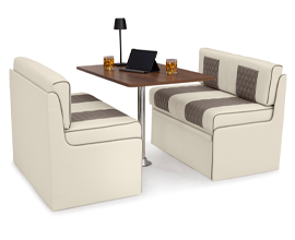 Qualitex Monument RV Dinette, Bed with Storage, 40" Wide, Two-Tone, Ultimate Leather