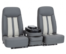 Qualitex Nautilus 40-20-40 Truck Bench Seat, Fold-Forward & Recline Backs, Flip-Up Center Console w/ Storage, Fabric, Vinyl, or Leather, 20+ Colors