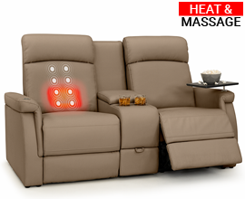 Qualitex Odyssey RV Loveseat w/ Storage Console, Ultimate Leather, Heat & Massage, Power Lumbar, Power Recline