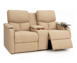 Qualitex Sedona RV Loveseat w/ Storage Console, Performance Fabric, Manual Recline