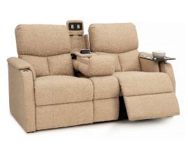 Qualitex Sedona RV Double Recliner Sofa, Performance Fabric, Manual Recline