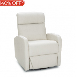 Qualitex Concord RV Swivel Recliner, Powered Headrest, Power Recline, Macadamia