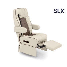 Qualitex De Leon SLX RV Captain Chairs, Integrated Seatbelt, Power Legrest, Two-Tone, Ultimate Leather