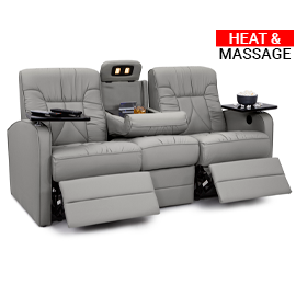 Qualitex De Leon RV Double Recliner Sofa, Ultimate Leather, Heat & Massage, Power Recline