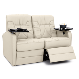 Qualitex De Leon RV Loveseat Recliner, Ultimate Leather, Manual Recline