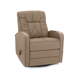 Qualitex De Leon RV Swivel Recliner, Ultimate Leather, Manual Recline