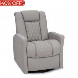 Qualitex Monument RV Swivel Recliner, Powered Headrest, Power Recline, Cloud Gray