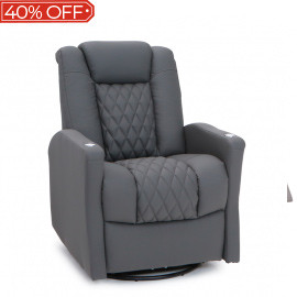 Qualitex Monument RV Swivel Recliner, Powered Headrest, Power Recline, Graphite