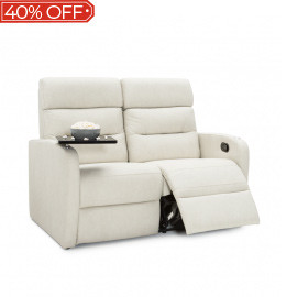 Qualitex Tribute RV Loveseat Recliner, Manual Headrest, Manual Recline, Macadamia