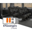 Qualitex Sprinter 18" VIP Passenger Van Seat Replacement Row Kit (2007-2018, & 2019+), 8 Passengers, 2 Rows, Short Wheel Base, Ultimate Leather