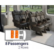 Qualitex Sprinter VIP Cargo Van Seat (2007-2018, & 2019+), 8 Passengers, 2 Rows, Short Wheel Base, Ultimate Leather
