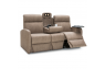 Qualitex Concord RV Double Recliner Sofa, Ultimate Leather, Powered Headrest, Power Recline, Desert Taupe