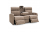 Qualitex Concord RV Double Recliner Sofa, Ultimate Leather, Powered Headrest, Power Recline, Desert Taupe