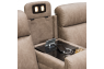 Qualitex Concord RV Double Recliner Sofa, Ultimate Leather, Powered Headrest, Power Recline, Desert Taupe