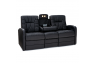 Qualitex De Leon RV Double Recliner Sofa, Ultimate Leather, Power Recline, Midnight Black