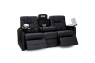 Qualitex De Leon RV Double Recliner Sofa, Ultimate Leather, Power Recline, Midnight Black
